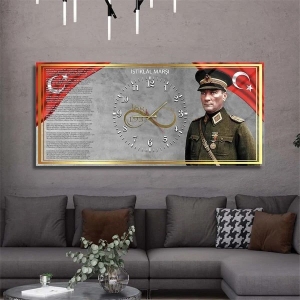 Tablo Saat İstiklal Marşı ve Atatürk